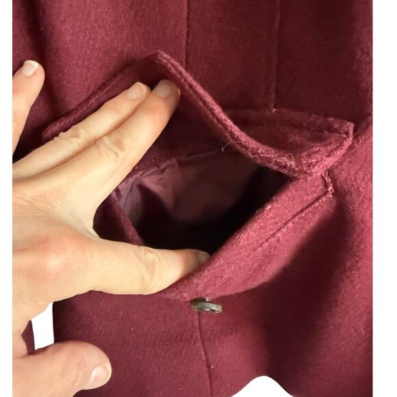 Eddie Bauer Wool Blazer Women’s 8 Burgundy Equestrian Academia Jacket - Picture 8 of 10